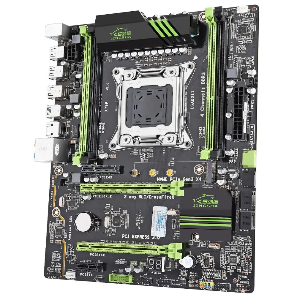 Комплект материнской платы INGSHA X79P процессор Xeon E5 2696 V2 4 шт. x 16 ГБ = 64 1866 МГц DDR3 ECC REG