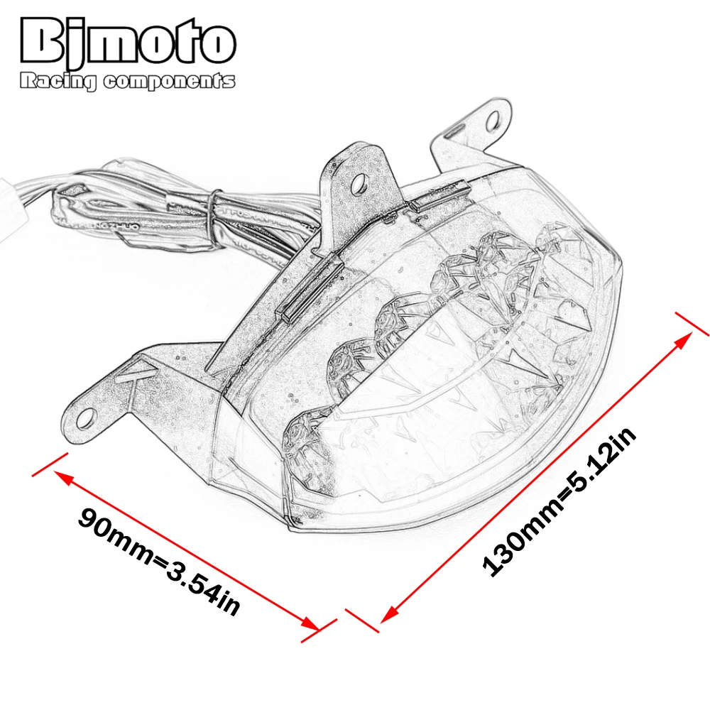 Bjmoto Duke125 Мотоцикл Сигнальные огни Фонарь задний светильник LED интегрированный фонарик заднего хода для DUKE 125/200/250/390.