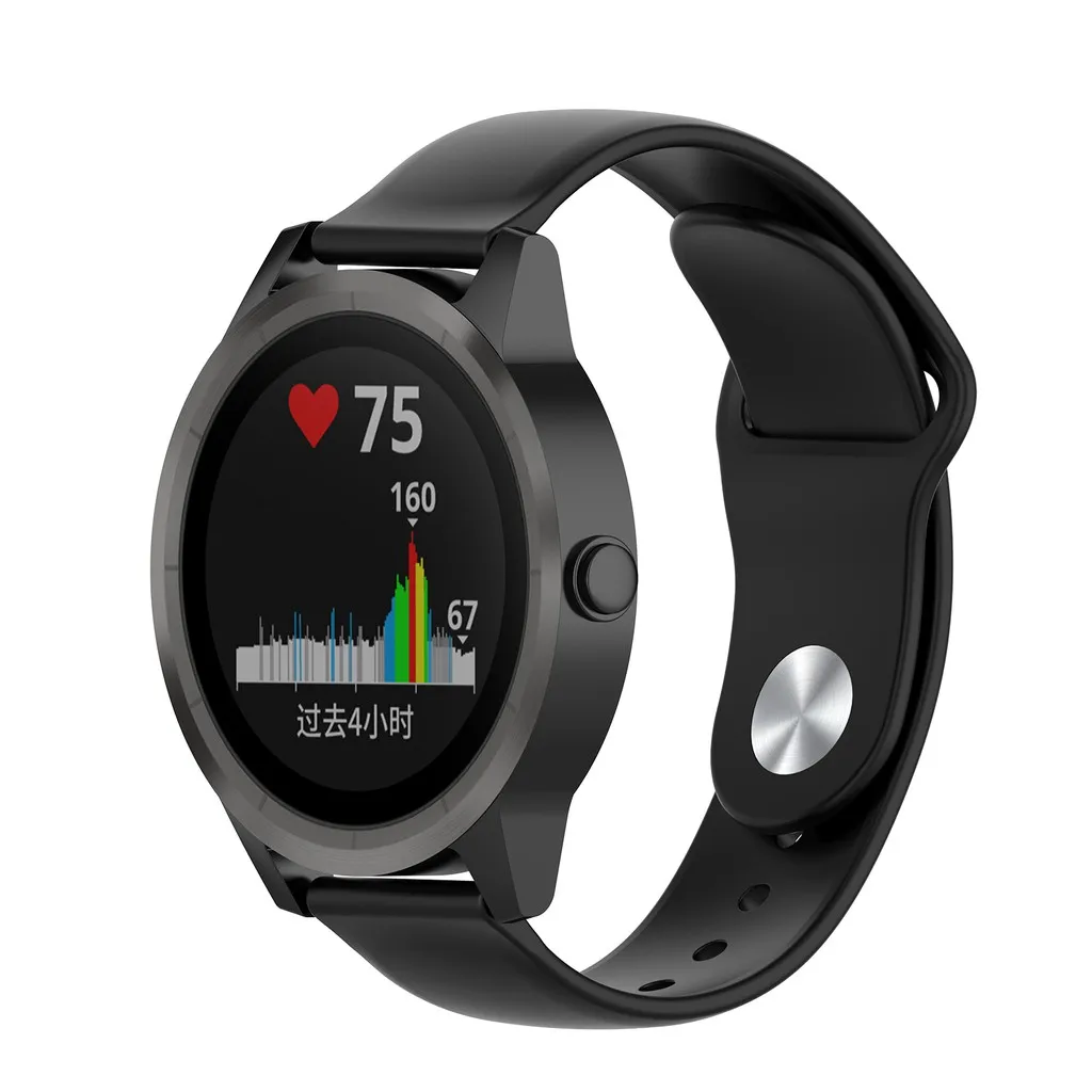 

eiEuuk 20mm Soft Silicone Replacement Wristband Strap Watchband for Garmin Vivoactive 3 Music/Vivomove HR/Forerunner 245