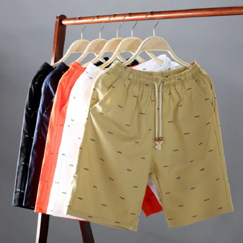 

Hot 2021 latest summer casual shorts men's cotton fashion style home shorts Asian size men's men with pocket drawstring