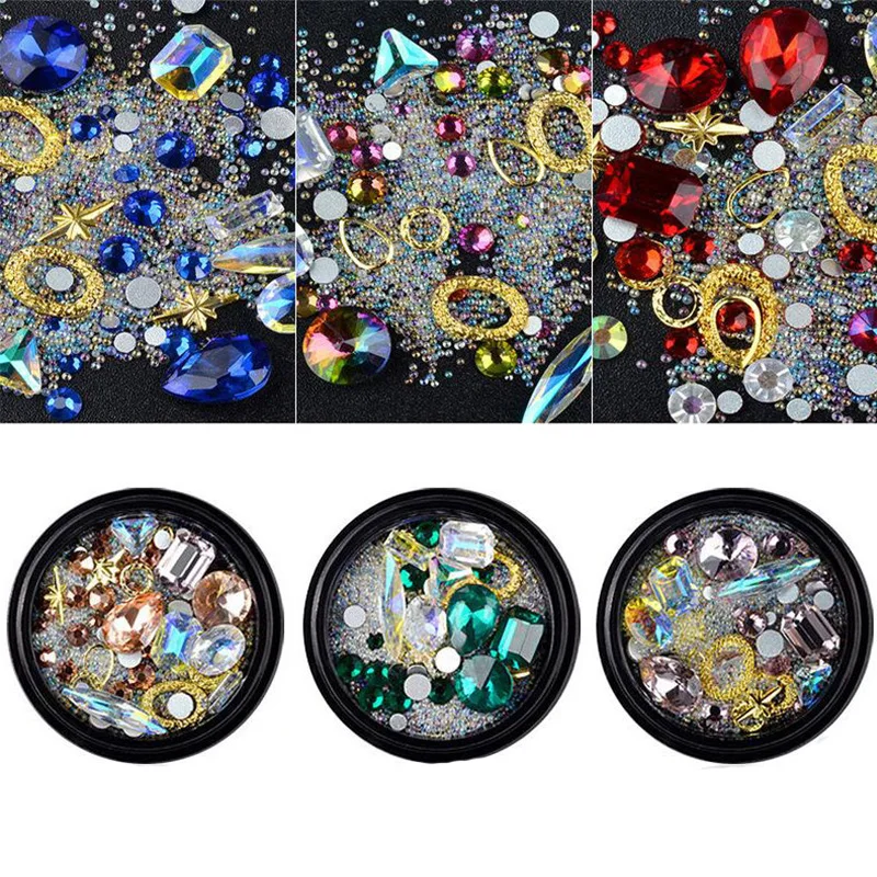 3D Стразы для ногтей разных цветов хрустальный камень украшение металлические