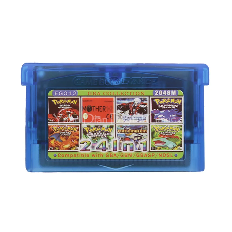 

Картридж для видеоигр Nintendo GBA, консоль, коллекция карт, английский язык EG012, 24 В 1