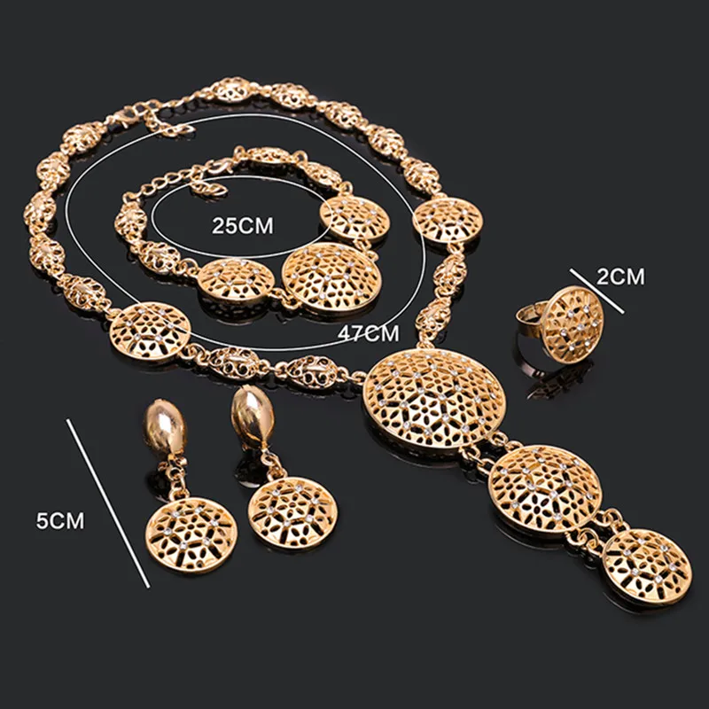 

Fani Nigerian Wedding woman accessories jewelry set African Bridal Jewelry Set Brand 2019 Dubai Gold Color Jewelry Set Wholesale