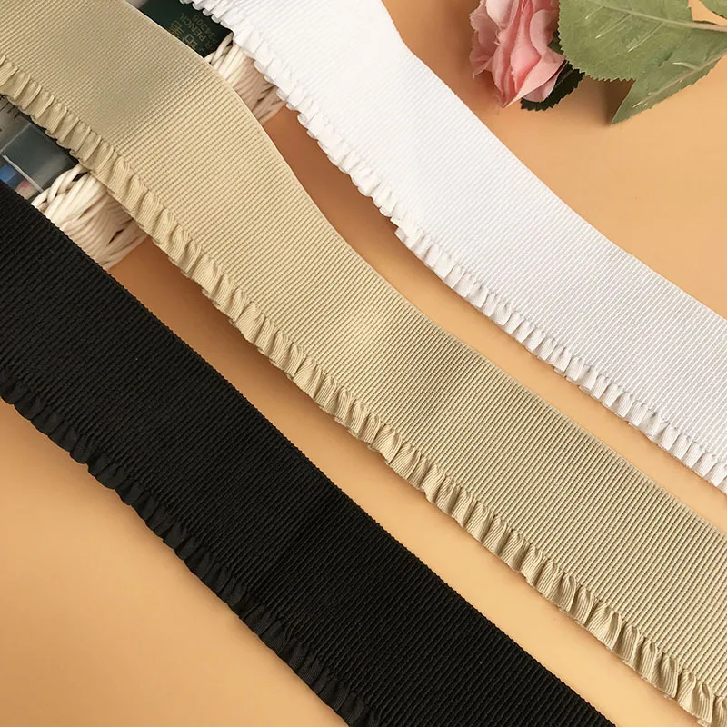 

Nylon lace elastic belt with wavy pattern elastic belt trouser skirt waist elastic belt with lotus leaf bud edge elastic belt