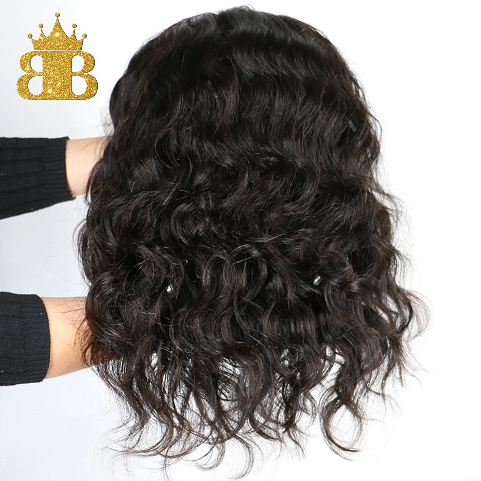 Бразильские волосы Remy Короткие Волнистые 150 плотность 4*4 закрытие шнурка человеческие волосы парики для черных женщин боб парик предварительно выщипанные натуральные волнистые волосы