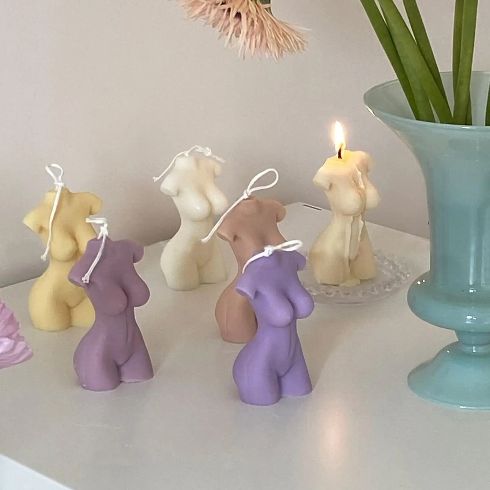 Женская Свеча для тела Женский торс форма 3D голая свеча восковая статуя объемное