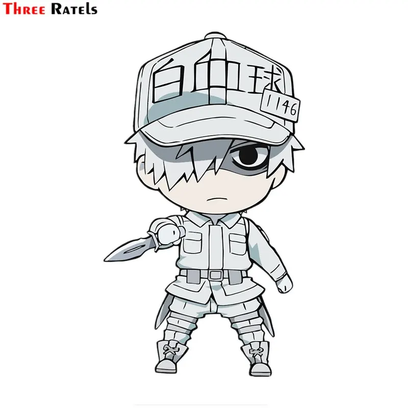 

Три Ratels FC740, белые клетки крови, украшение автомобиля, наклейка из ПВХ фигурка-стикер