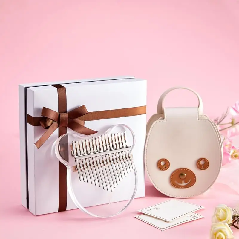 

Кристаллическая акриловая калимба 17 клавиш пальцевое пианино с водонепроницаемой твердой искусственной деревянной подставкой Kalimba тюнер ...