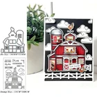 Металлические Вырубные штампы и трафареты с фермерским домиком для скрапбукинга, фотоальбома, тисненые бумажные карты