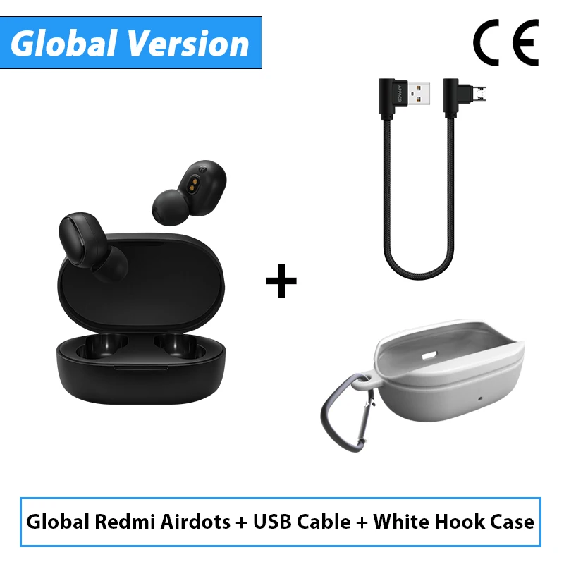 CE Add CableWhiteCa Xiaomi Redmi Airdots TWS Bluetooth наушники стерео бас Bluetooth 5,0 Eeadphones с микрофоном свободные Наушники управление AI - Цвет: CE Add CableWhiteCa