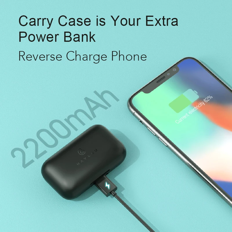 Оригинальные Bluetooth наушники xiaomi Haylou T15 2200 мАч сенсорное управление беспроводная
