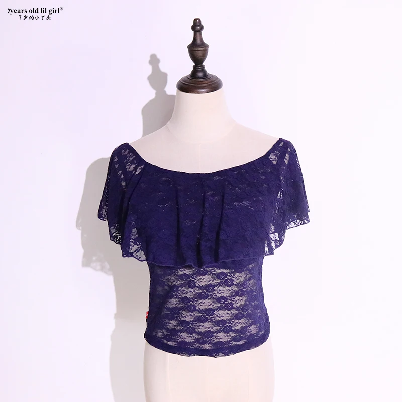 Корейское длинное платье для танца живота фламенко с двойным кружевом и круглым