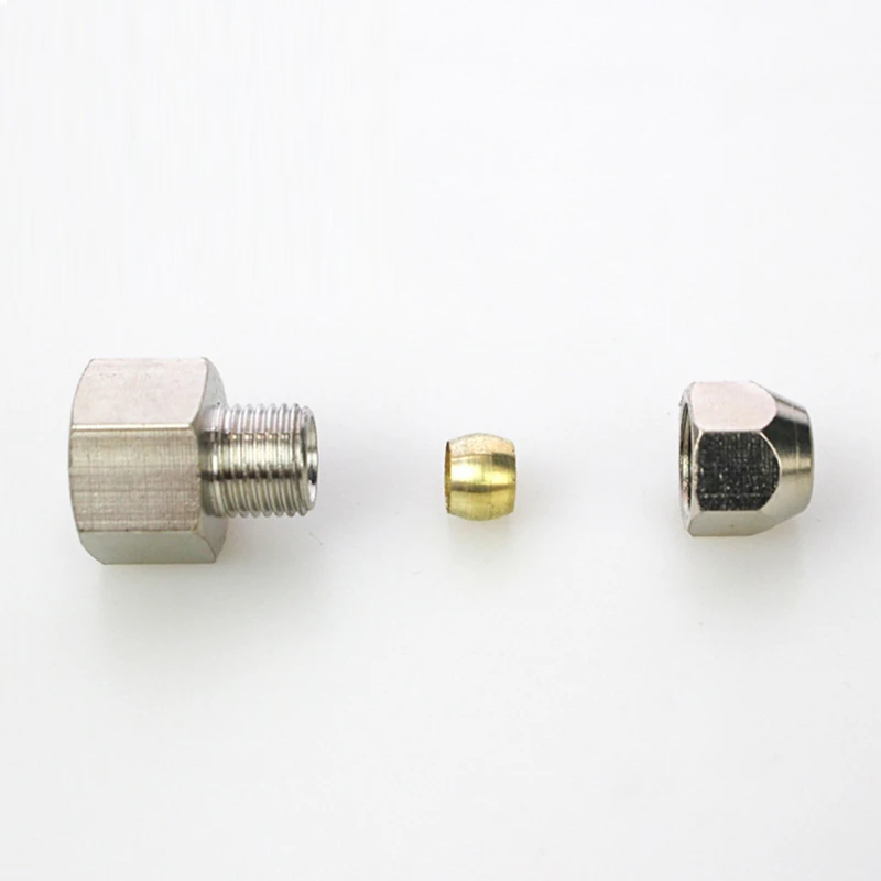 

1pc Pneumatic Brass tube ferrule quick-screw connector internal thread straight through PCF4/6/8/10