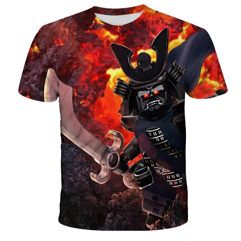 

Summer Boys Girls 3D Children'S Round Neck Short Sleeve T-Shirt LEGO 4-14t2021 NEW
