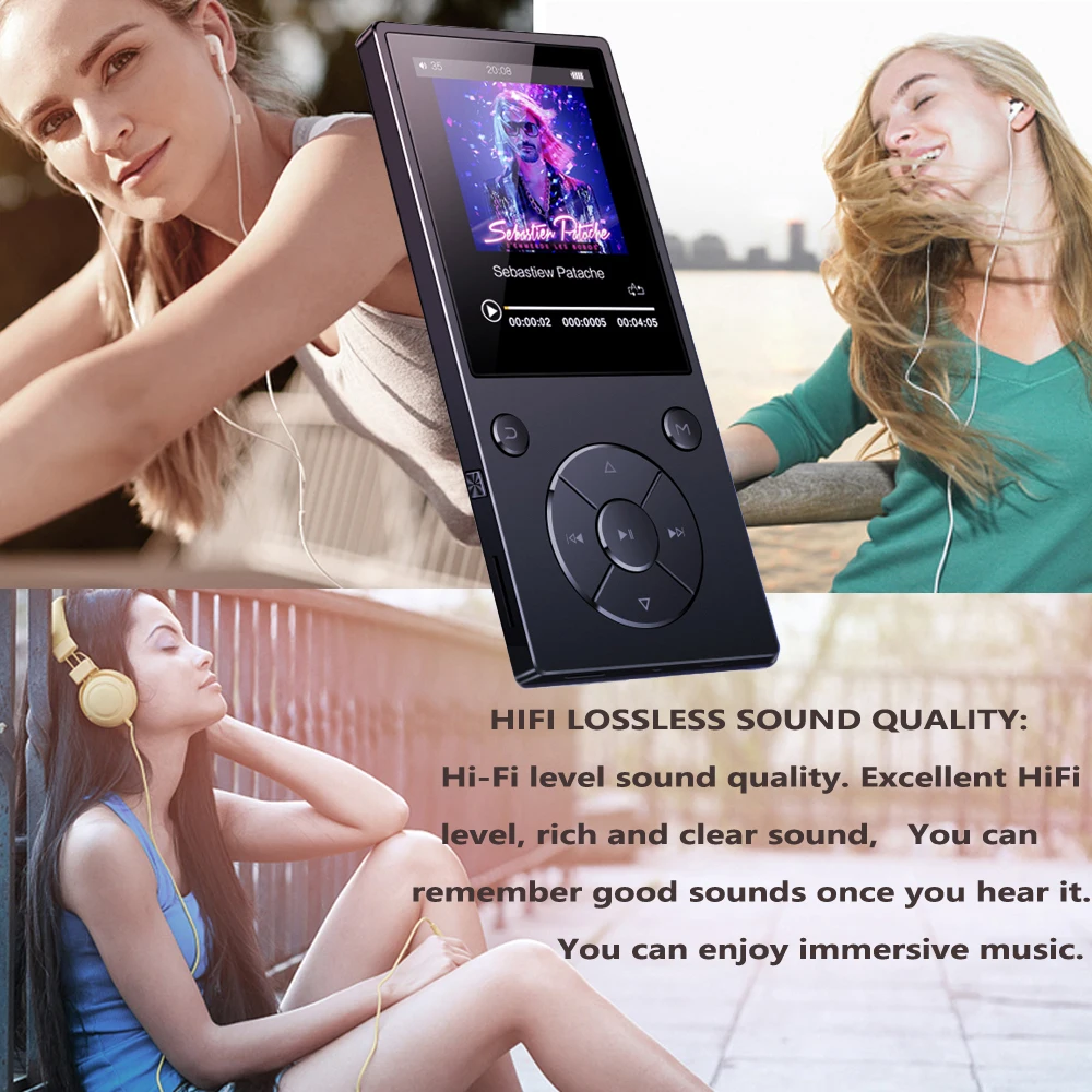 Mp3-плеер с Bluetooth, встроенный динамик, металлический музыкальный плеер без потерь с fm-радио, электронная книга для Walkman с поддержкой tf-карты до 128 ГБ