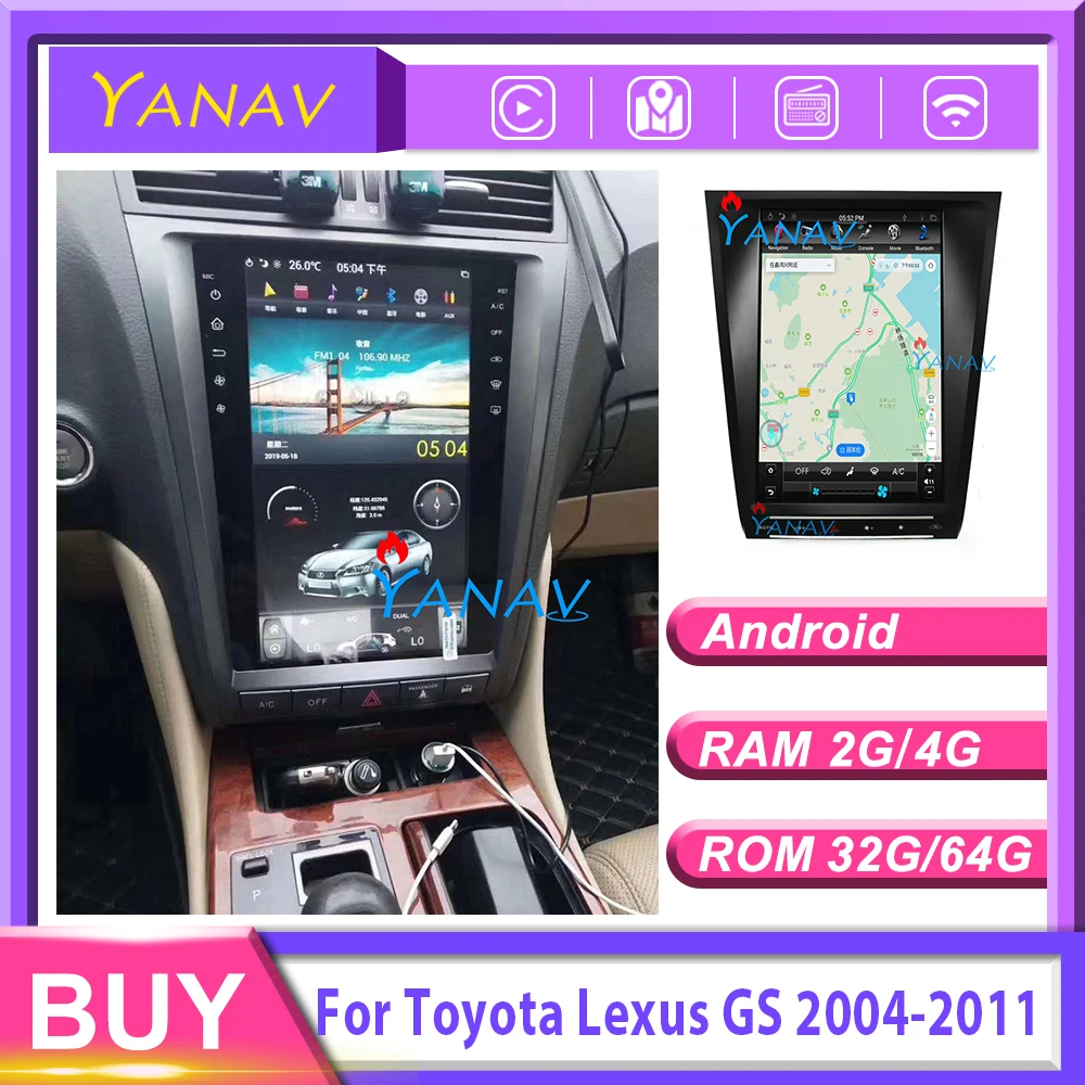 

Car stereo multimedia auto radio DVD player for-Toyota-Lexus GS/GS200/GS300/GS350/GS450/GS460 2004-2011 12.1'' GPS navigation