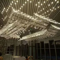 Glass tile chandelier hotel lobby sales office sand table large club fashion chandelier