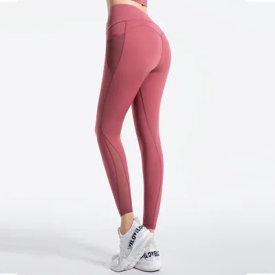 

Hot sale mesh pocket hip-lifting yoga pants women super stretch high waist tight suit running fitness pants