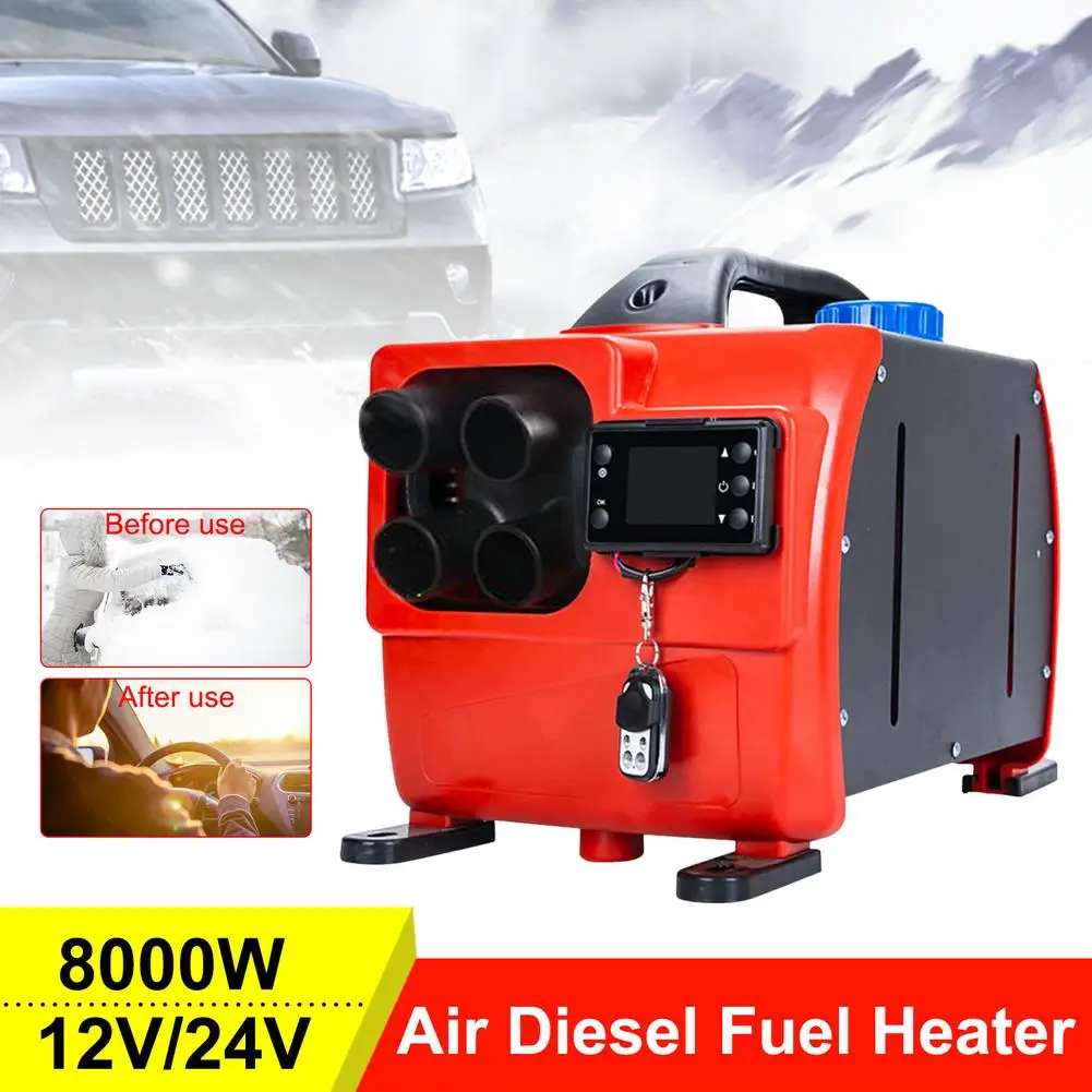 

12V/24V All In One Diesel Air Car Heater Host With LCD Switch Monitor Display 8KW Adjustable 4Holes Parking Heater For Truck Bus