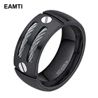 Мужское обручальное кольцо Eamti, обручальное кольцо 8 мм черного цвета с титановой прокладкой из нержавеющей стали в стиле панк, ювелирные изделия, бусины в виде единорога