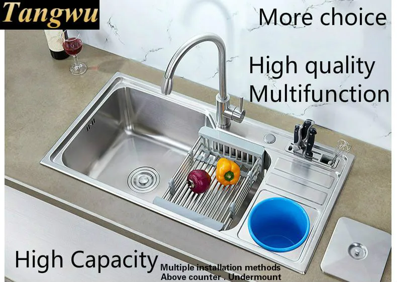 Бесплатная доставка модная кухонная раковина толщиной 0 8 мм из нержавеющей стали