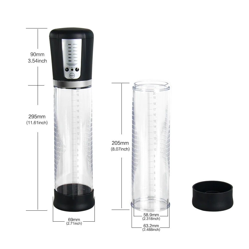 Помпа вакуумная для увеличения пениса с зарядкой от USB | Красота и здоровье