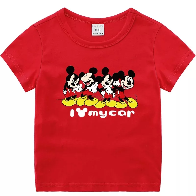 Disney домашняя одежда с Минни Маус из мультфильма футболки хлопковые для детей
