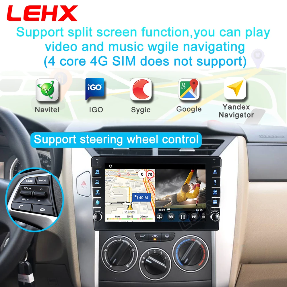 Автомобильный мультимедийный плеер LEHX 2 Гб ОЗУ экран 9/10 дюйма Android 9 0 с кнопкой для