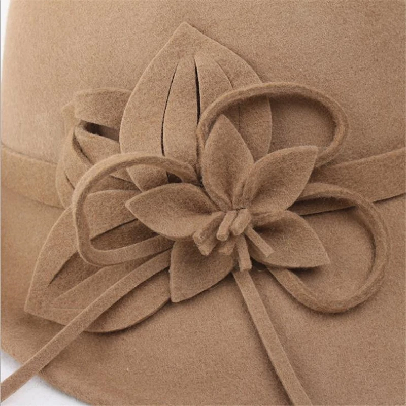 

Hot Sale Fashion Vintage Dome Woolen Cap Spring And Autumn Winter Fedoras Female Hat Female Bucket Hats,