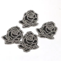 iron on rose flower crystal rhinestone flowers patches diy motif hotifxpatches applique for clothing shoe bag garment decoration