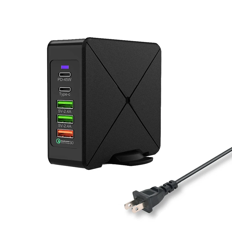 США USB зарядное устройство STOD PD 45 Вт Быстрая зарядка 3,0 USB-C Быстрая зарядка для iPhone 11 Pro X 8 Macbook huawei samsung S10 Mi type C адаптер - Тип штекера: США
