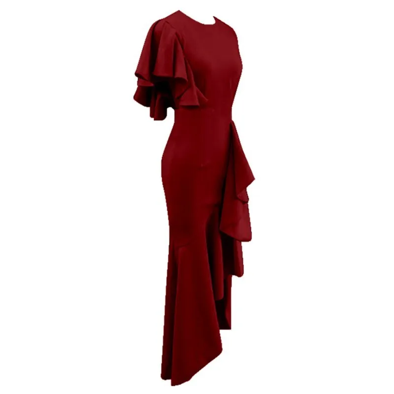 

VGH Patchwork Slim Women's Dress Asymmetrical Sleeveless High Waist Side Split Ruffles Sexy Dresses Female Fashion Clothing 2020