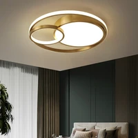postmodern round bedroom ceiling lamp nordic minimalist modern all copper led ceiling light for living dining room cafe study
