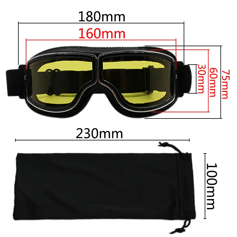 

Retro Motorcycle Goggles Glasses Vintage Motorcycle Goggles Outdoor Sports Leather for Harley Aviator Glasses Sunglasses