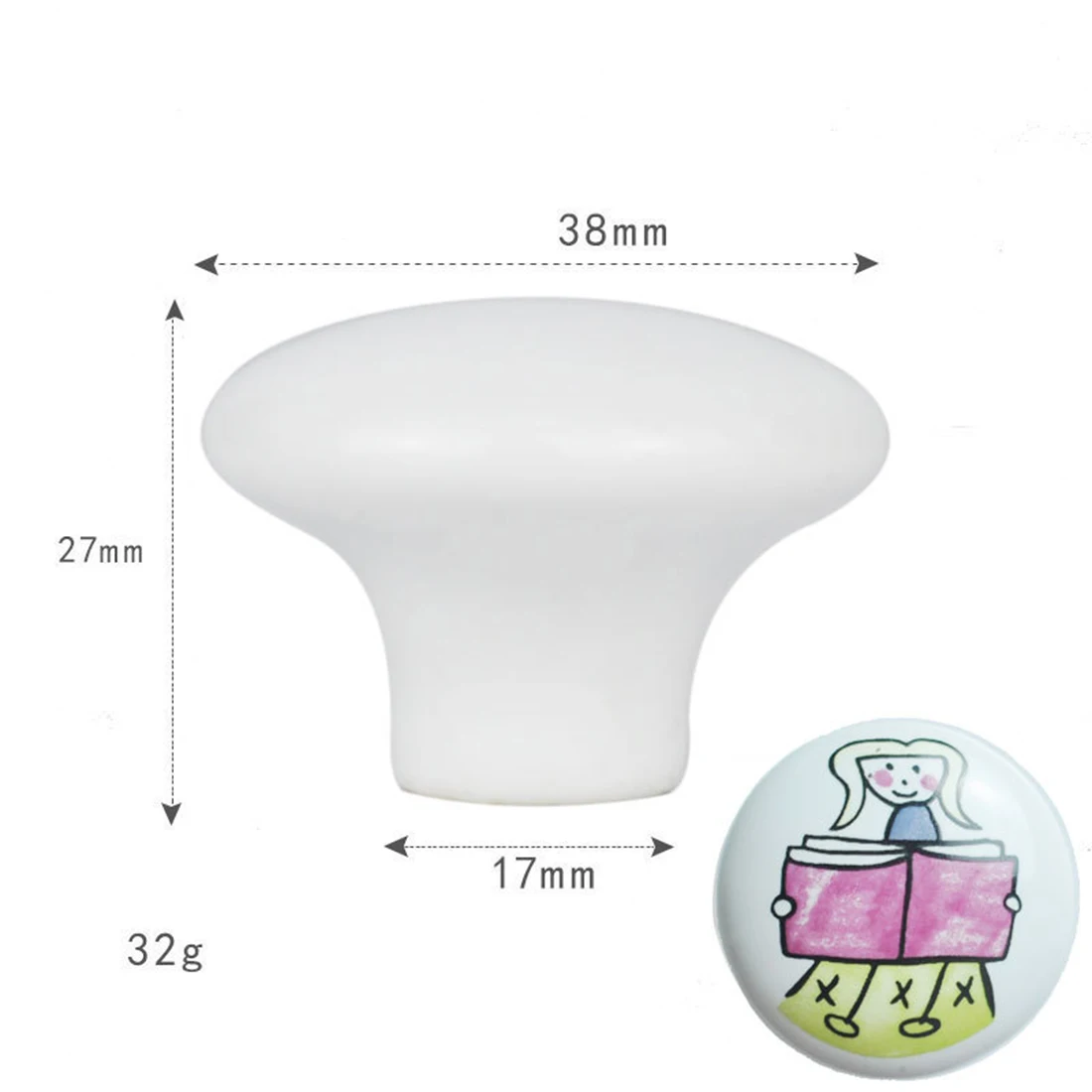 10 шт. мультяшная круглая ручка с одним отверстием керамический шкаф дверная