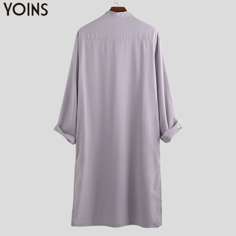 Мужской кафтан YOINS мусульманский с длинными рукавами в арабском стиле одежда