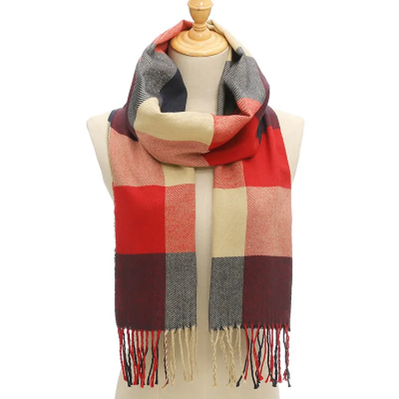 

Fashion Winter Women Scarf Plaid Warm Scarf for Women Wool Scarves Casual Scarfs Cashmere Female Shawl Wrap Blanket