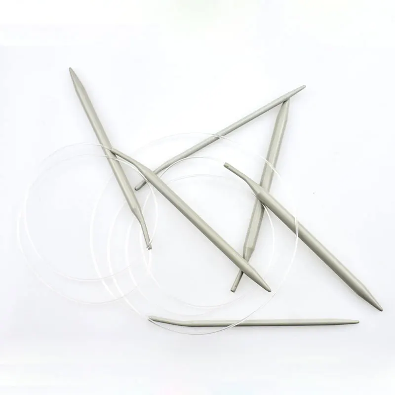 Спицы для вязания круговые из нержавеющей стали 2 0-8 0 мм 11 размеров 32*80 см | Дом и