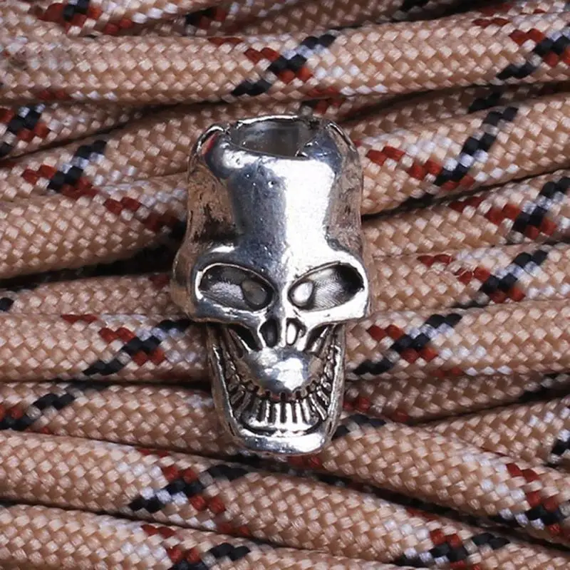 

1/5PCS EDC Tool Skull Skeleton Paracord Pendant Knife Bracelet Flashlight Accessories Pendant