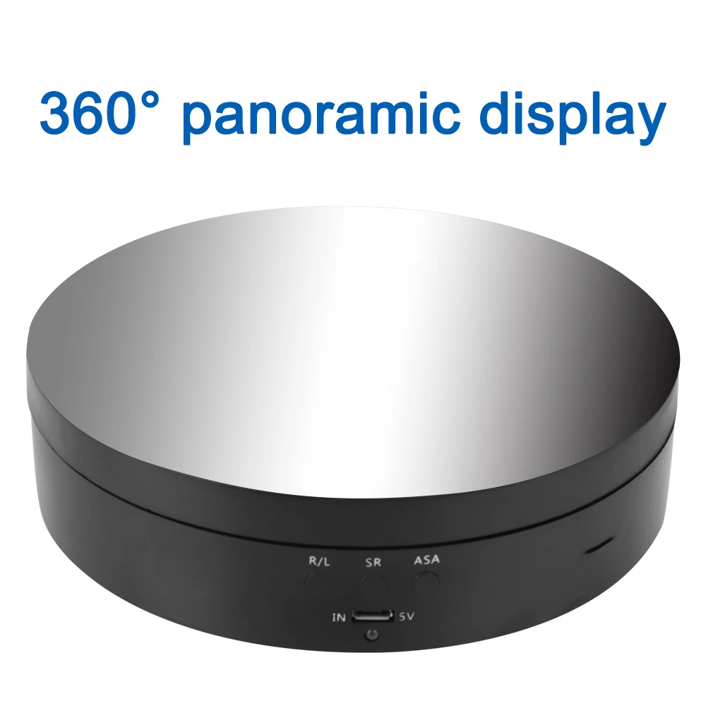 

3 Speeds Electric Rotating Display 360 Degree Turntable Battery Operated Stand Mirror Jewelry Holder