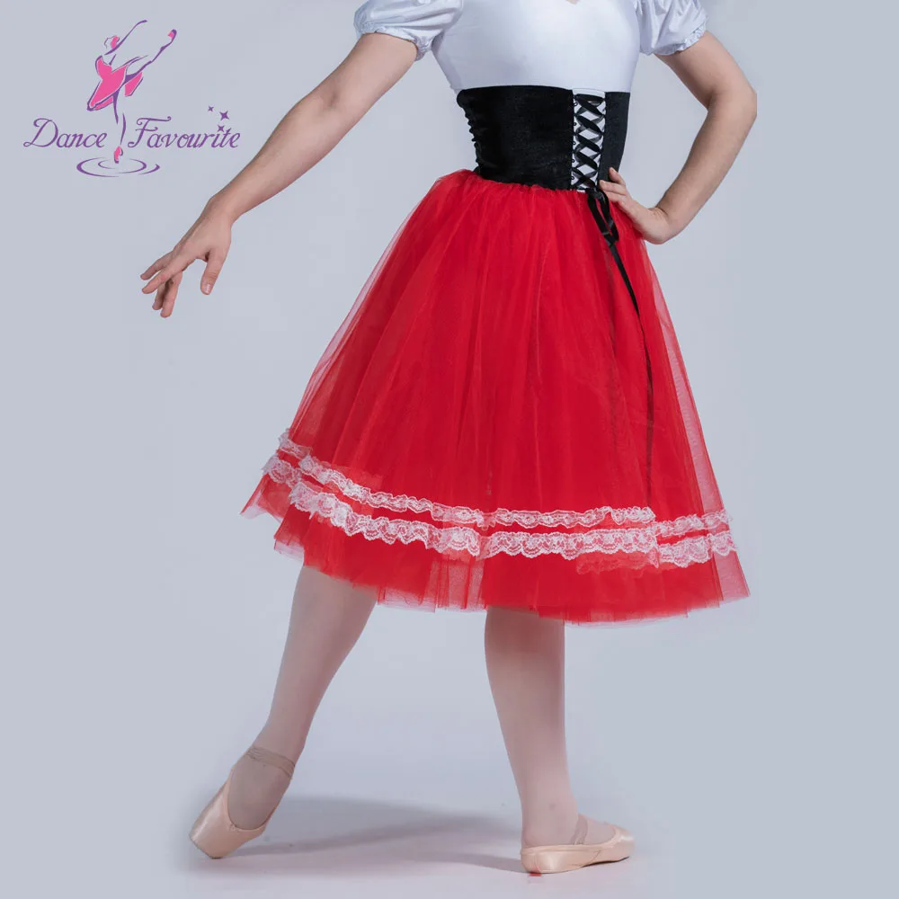 Черный и белый топ из спандекса лиф с красной тюлевой пачкой романтичная пачка