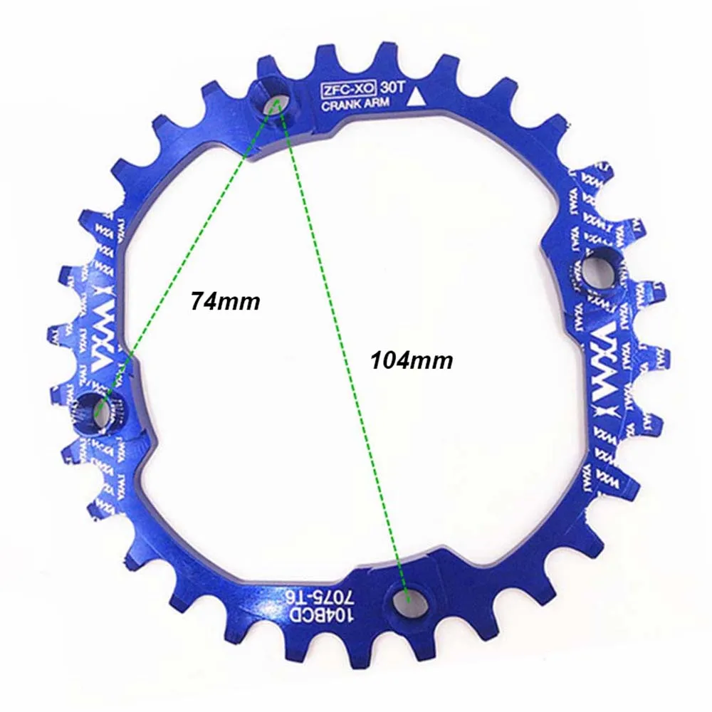 Велосипедная цепь VXM 104BCD круглая Звездочка для горного велосипеда узкая широкая
