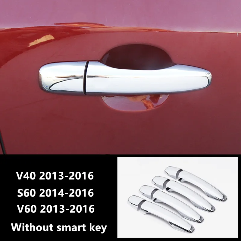 door handle Хромированная наружная дверная ручка декоративная рамка для Volvo S60 V40 V60 XC60 Автомобильная Дверная ручка Защитная крышка наклейки блестки - Название цвета: door handle