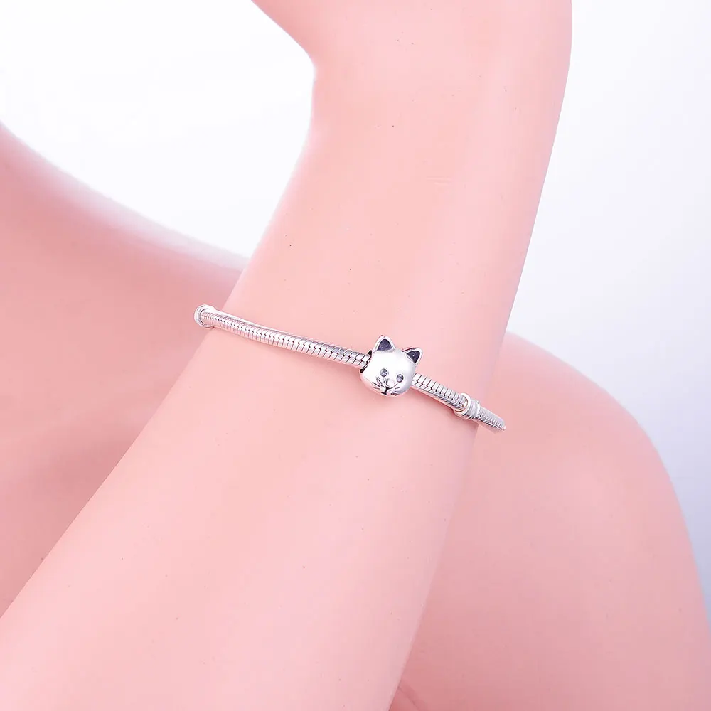 Браслет из стерлингового серебра 925 пробы с очаровательным котом и животным