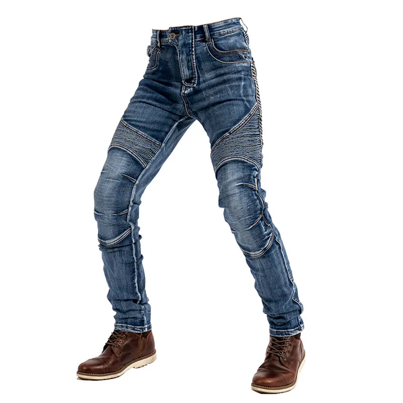 Мотоцикл Джинсы для езды мужчин мотогонок повседневные штаны анти осенние брюки