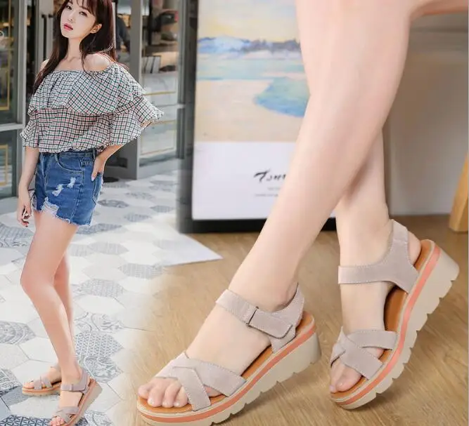 Босоножки женские замшевые модные Универсальные шлепанцы обувь для студентов