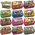 Аниме 42 шт. карты покемона железная металлическая коробка солнце и луна команда вверх GX Сияющие карты игрушка Боевая искусственная Детская Рождественский подарок