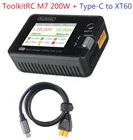 Инструмент для тестирования сервопривода ToolkitRC M7, 200 Вт, 10 А, выход постоянного тока 1-6S, многофункциональное умное балансирующее зарядное устройство, тестер и диагностика мотора ESC