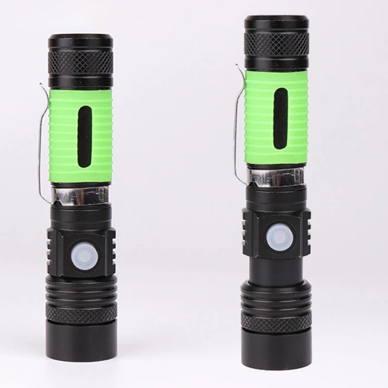 

2021 Outdoor Night Climbing Flashlight Waterproof Lamp USB Charging Telescopic Silicone Sleeve JU8