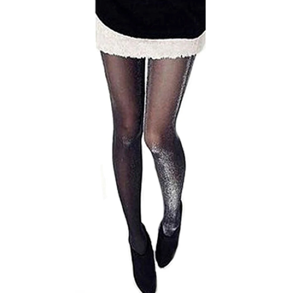 

Women Stockings Fashion Shiny Over Knee Long Socks Glitter Glossy High Tights Stockings Black Super Elastic Tight Plus Size